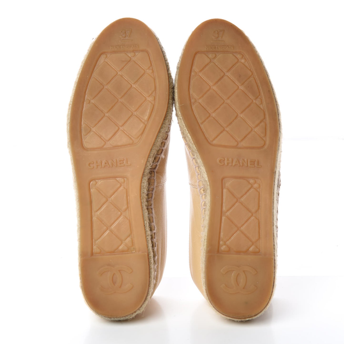 Lambskin CC Espadrilles 37 Beige Black