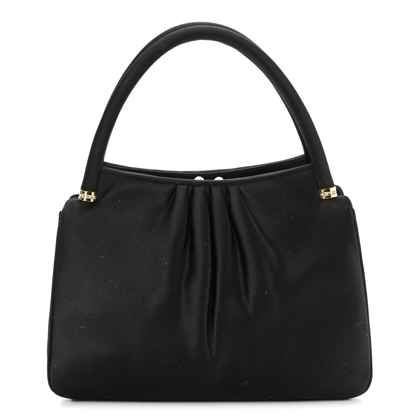 Swarovski Crystal Satin Evening Bag Black