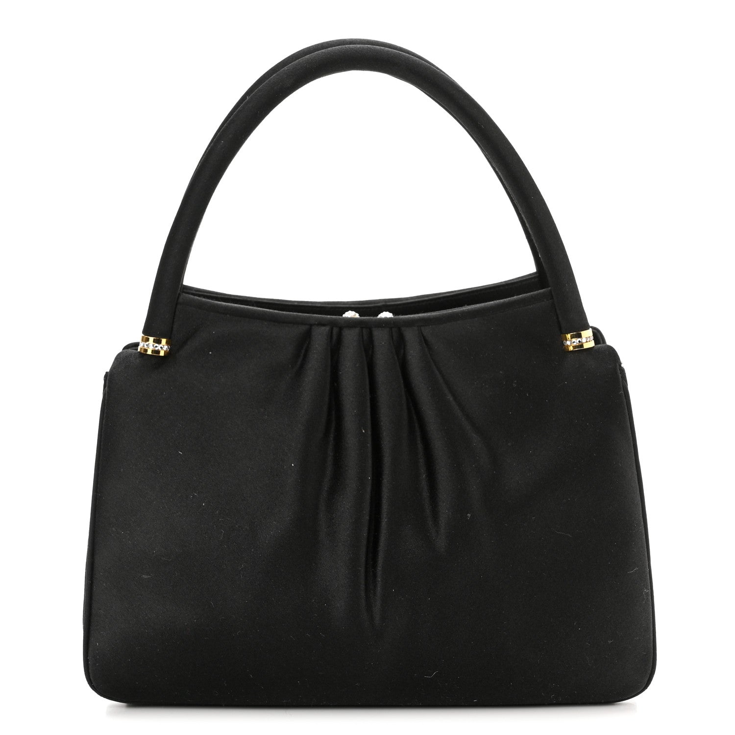 Judith Leiber Swarovski Crystal Satin Evening Bag Black 4 of 10