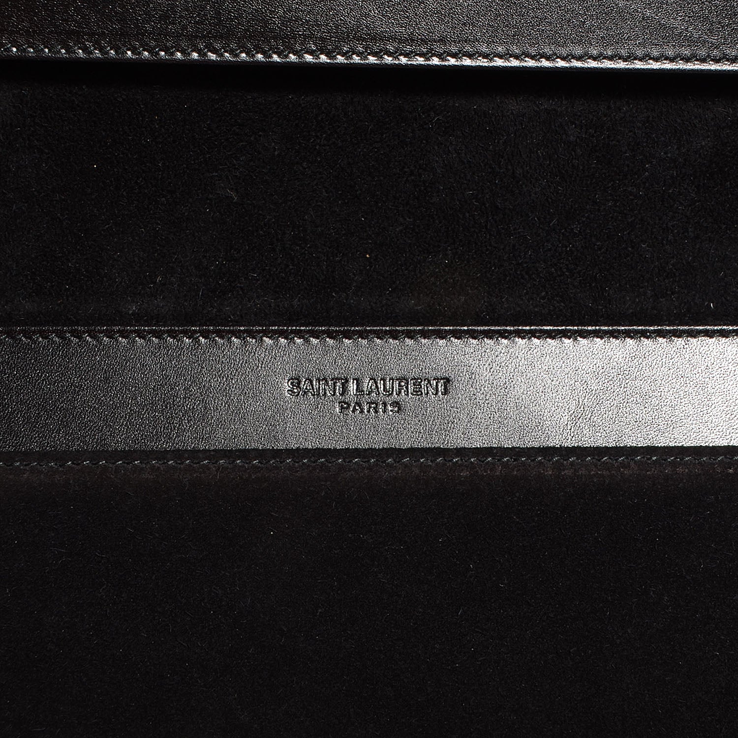 Saint Laurent Veau Leather Suede Travel Wallet Black 7 of 7