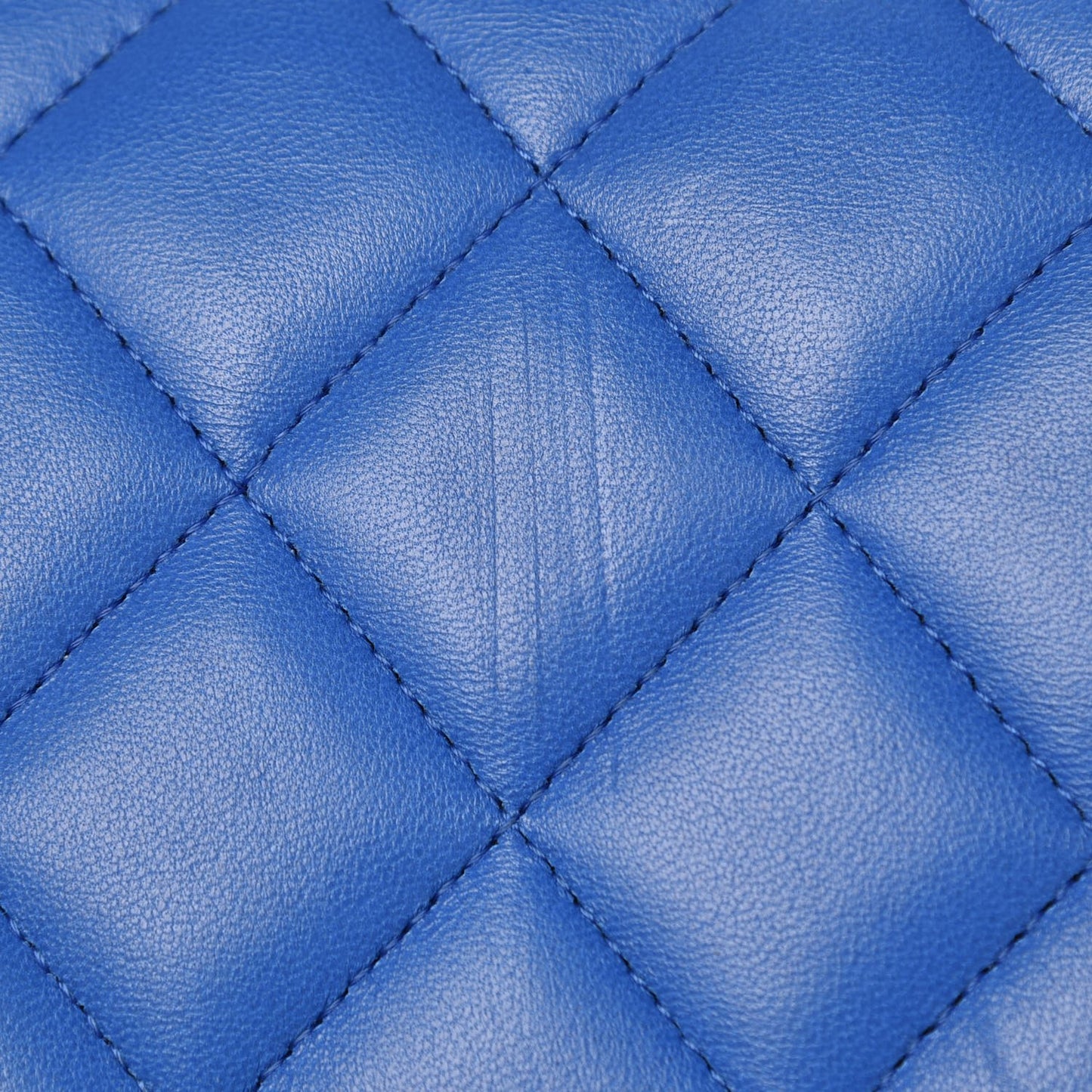 Lambskin Quilted Jumbo Double Flap Blue