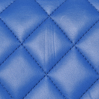 Chanel Lambskin Quilted Jumbo Double Flap Blue 10 of 14