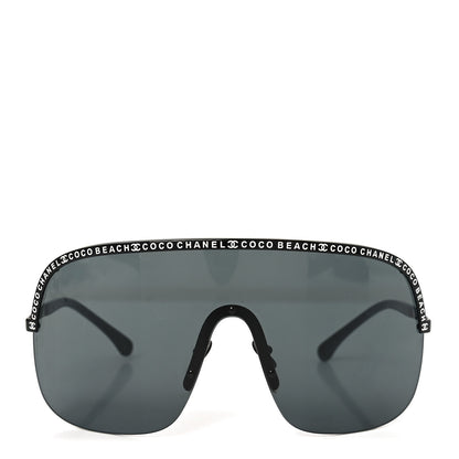 Chanel Shield Coco Beach Sunglasses L2614 Black 2 of 7