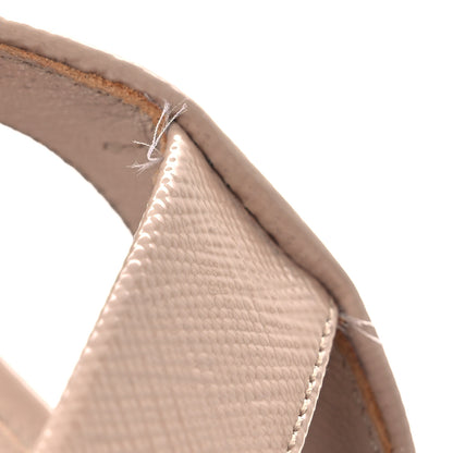 Prada Vernice Saffiano Embossed Crisscross Platform 20/65mm Sandals 37.5 Beige 14 of 14