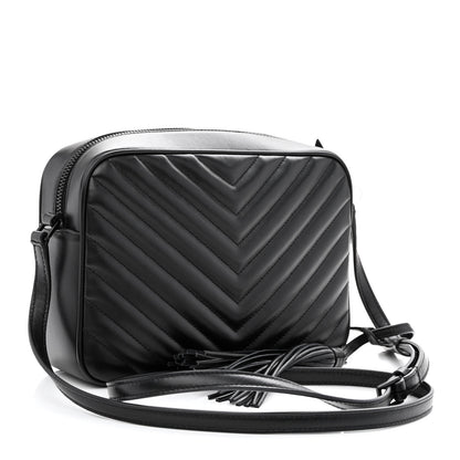 Saint Laurent Calfskin Matelasse Monogram Monochrome Lou Camera Bag Black 2 of 9