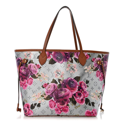 Louis Vuitton Metallic Monogram LV Garden Neverfull MM Silver 1 of 10