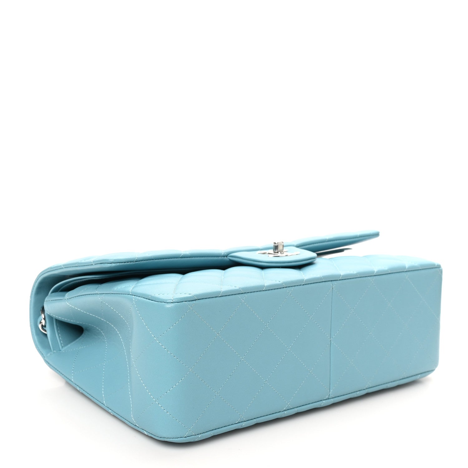 Chanel Lambskin Quilted Jumbo Double Flap Blue 4 of 10