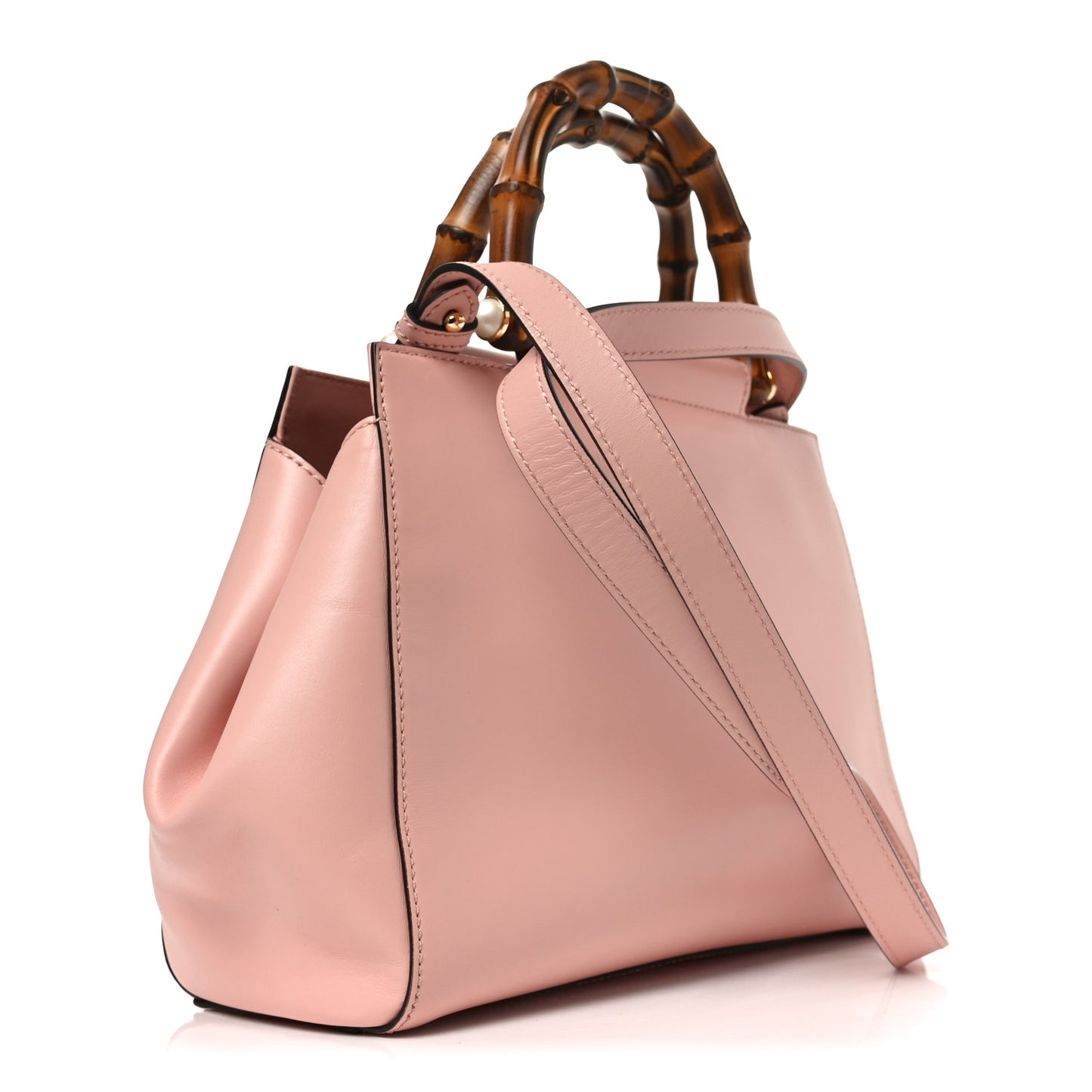 Nappa Bamboo Small Nymphaea Top Handle Bag Perfect Pink Perfect Pink