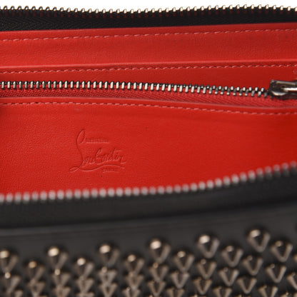 Christian Louboutin Calfskin Panettone Spiked Zip Around Wallet Black 6 of 7