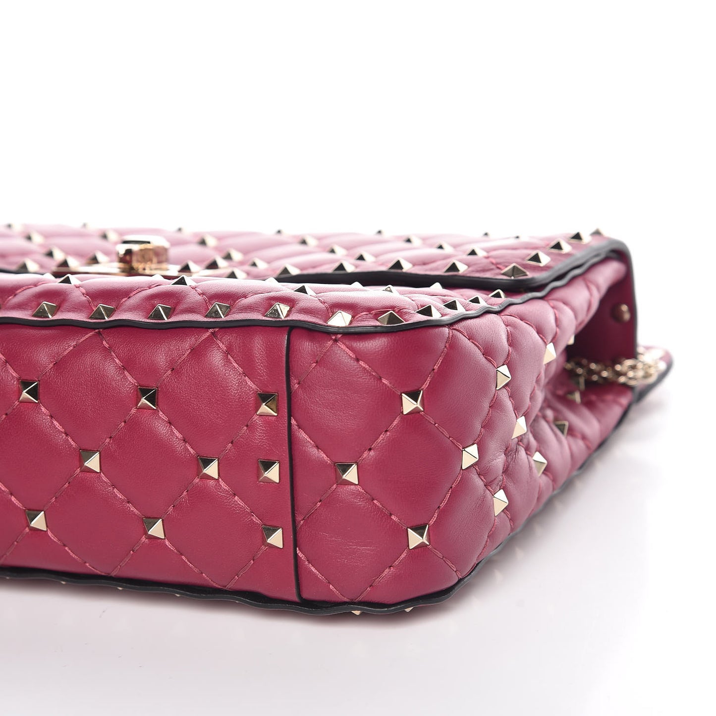 Nappa Medium Rockstud Spike Shoulder Bag Camelia