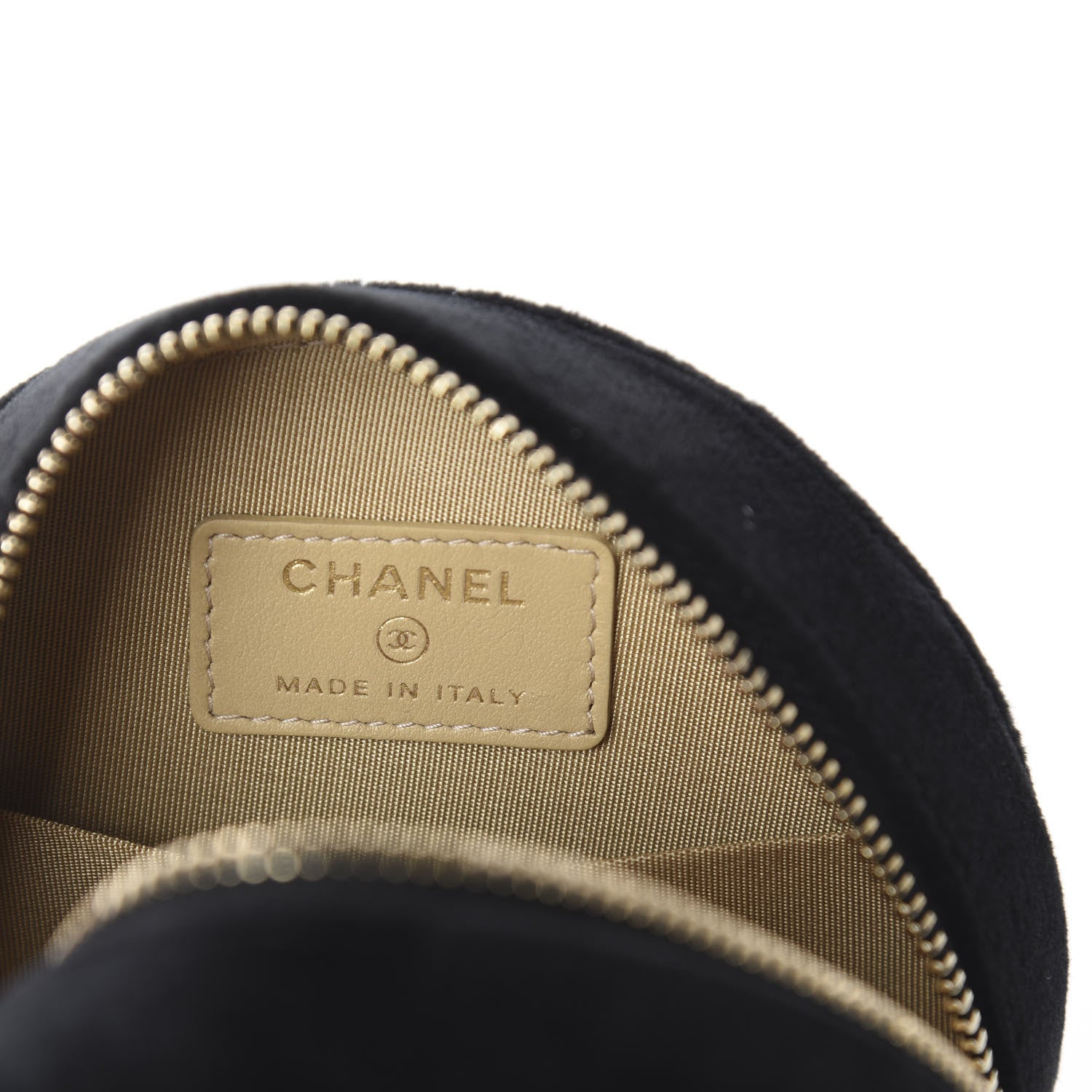 Chanel Velvet Round Quilted Pearl Crush Clutch With Chain Black 5 of 8