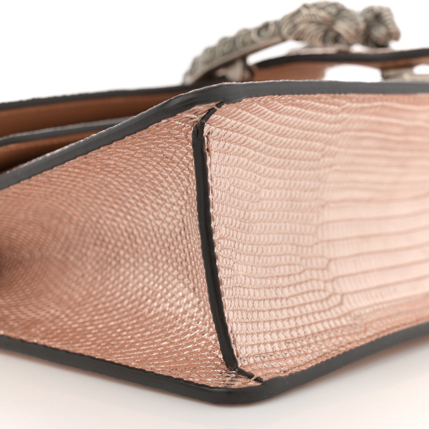 Gucci Metallic Lizard Crystal Small Dionysus Shoulder Bag Rose Gold 9 of 10