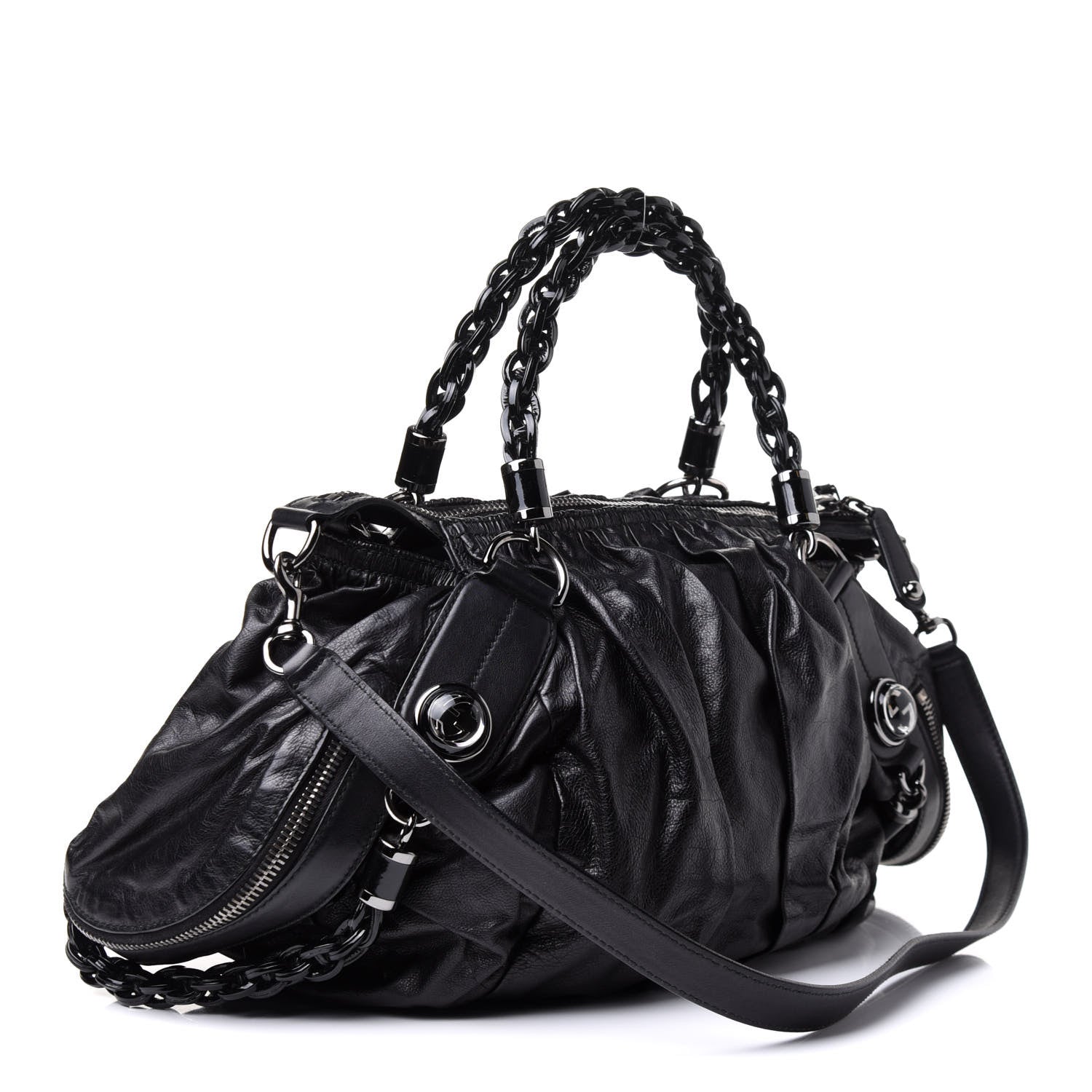 Gucci Calfskin Medium Galaxy Satchel Black 4 of 16