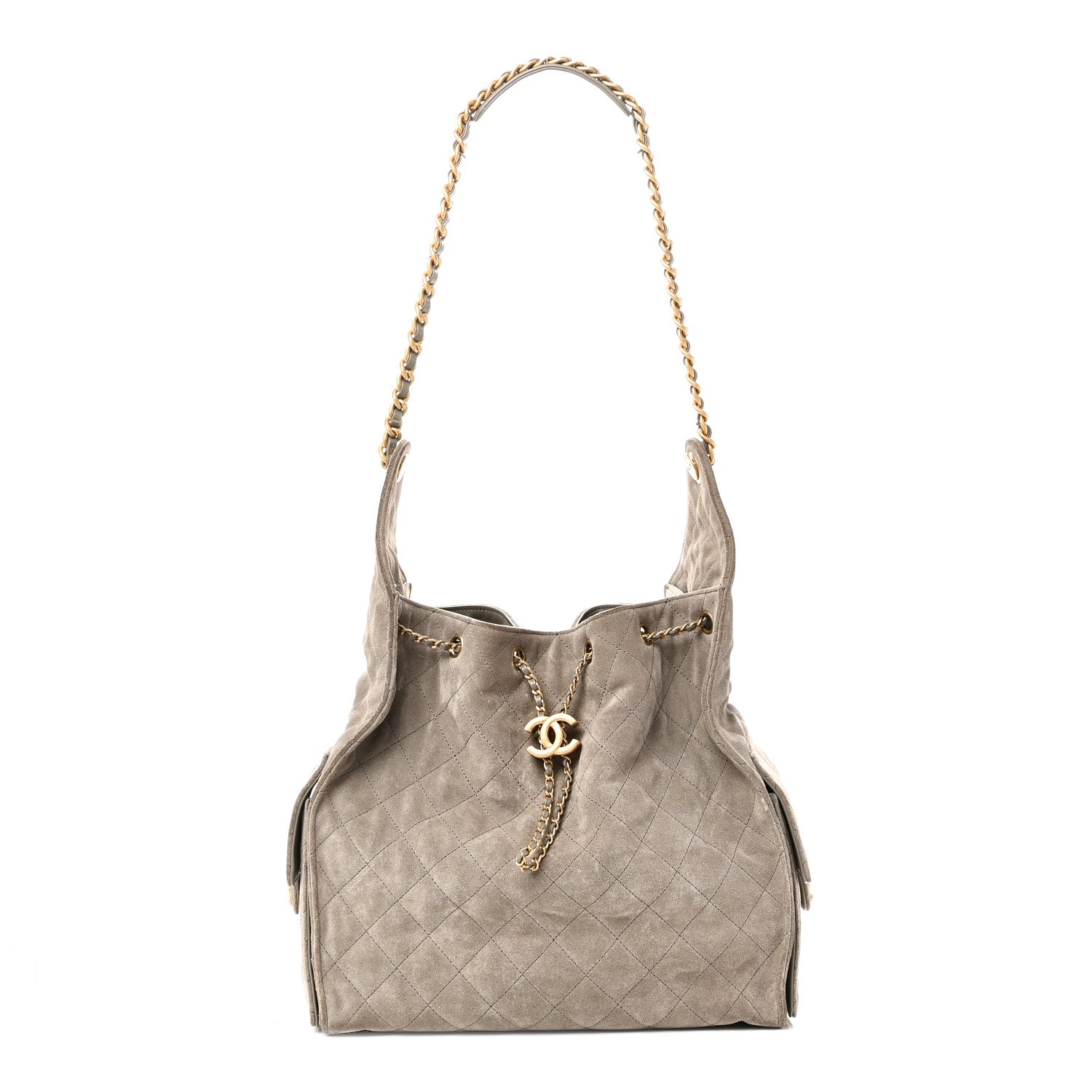 Chanel Suede Quilted Medium Chanel 25 Handbag Grey 1 of 11