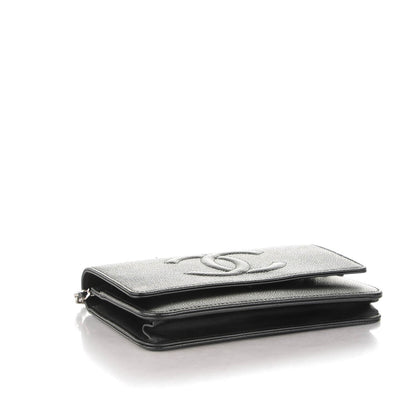 Chanel Caviar Timeless CC Wallet On Chain WOC Black 4 of 8