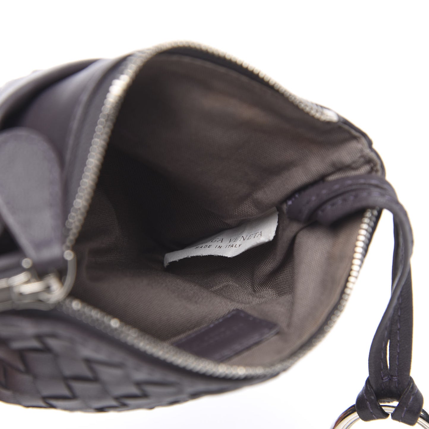 Nappa Intrecciato Key Holder Ebano