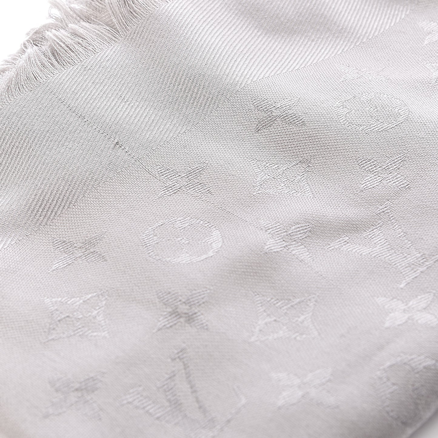 Silk Wool Monogram Shawl Beige
