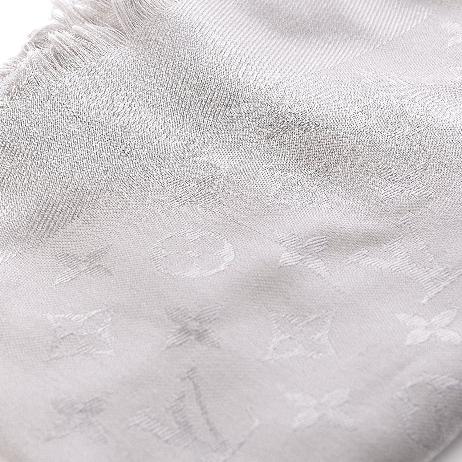 Louis Vuitton Silk Wool Monogram Shawl Beige 3 of 7