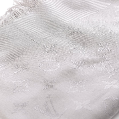 Louis Vuitton Silk Wool Monogram Shawl Beige 3 of 7