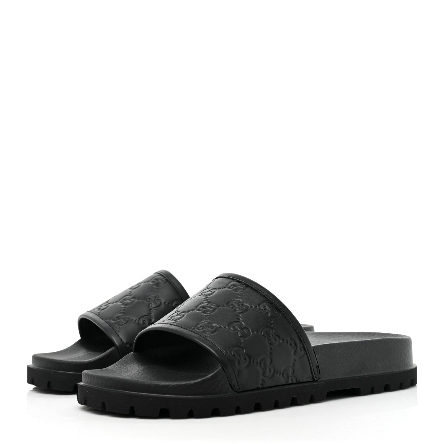 Gucci Guccissima Mens Lug Sole Slide Sandals 8 Black 3 of 12