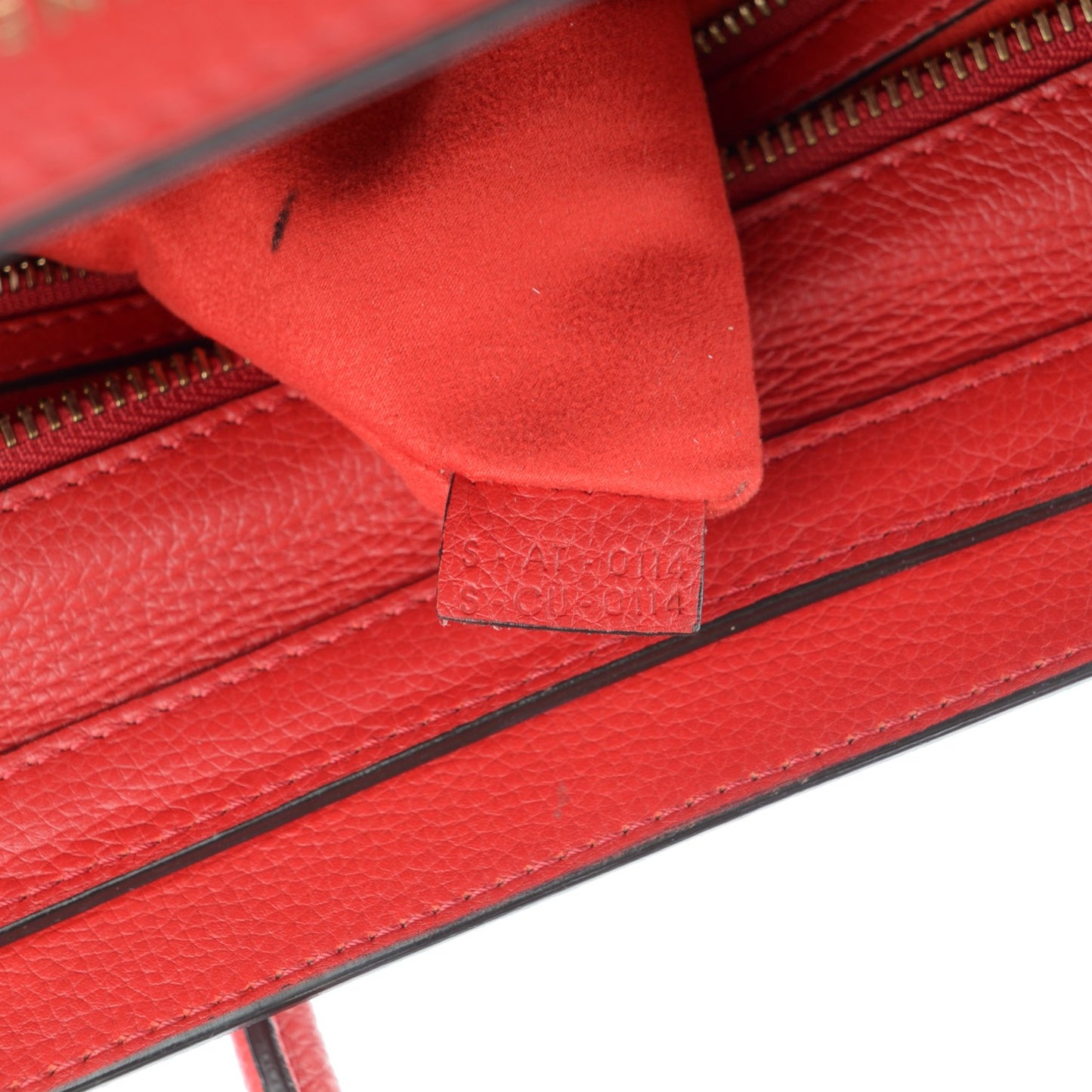 Drummed Calfskin Micro Luggage Coquelicot