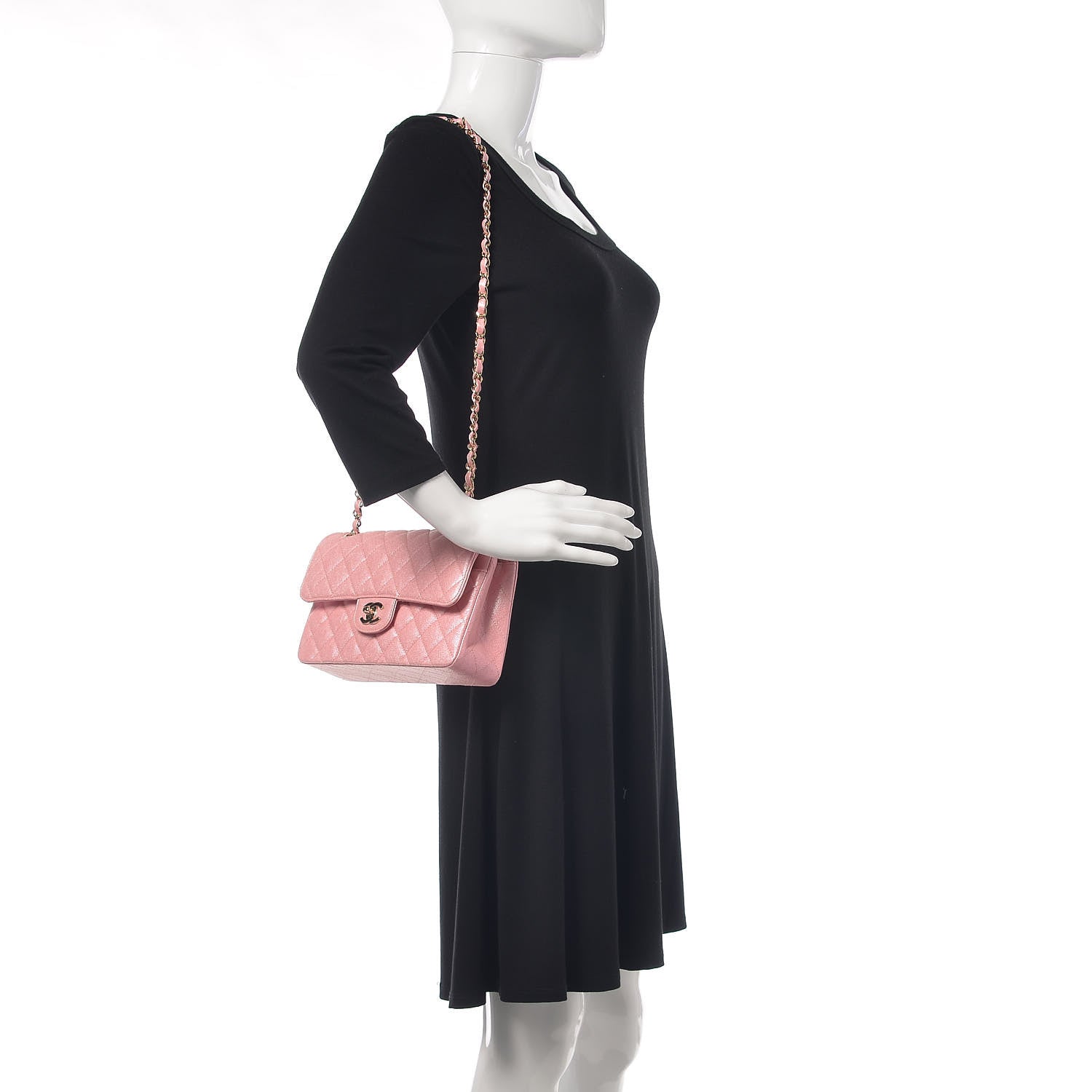 Chanel Iridescent Caviar Quilted Small Double Flap Pink 2 of 11