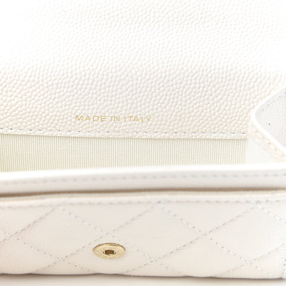 Chanel Caviar Quilted Flap Card Holder Wallet White 7 of 9