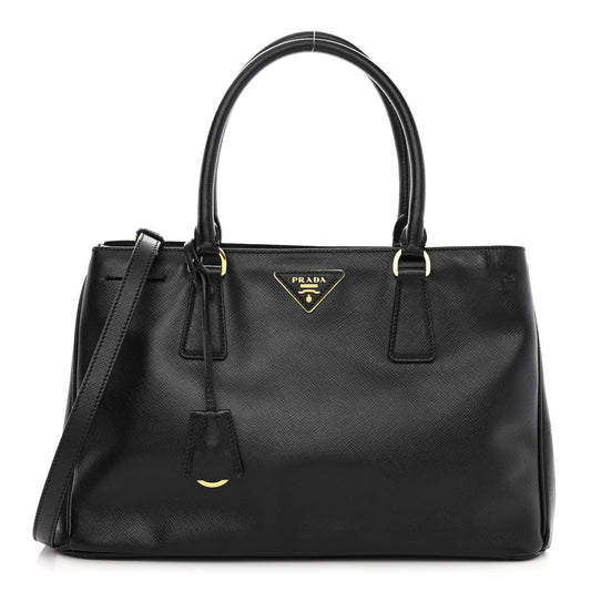 Saffiano Lux Medium Tote Black