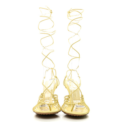Bottega Veneta Nappa Dot Ankle Tie Sandals 37 Moon Beam 2 of 9