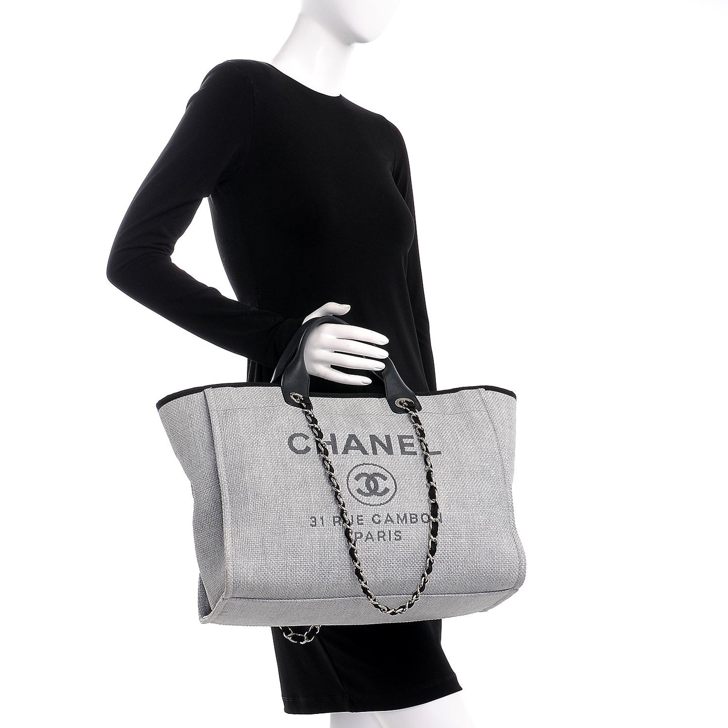 Canvas Large Deauville Tote Grey