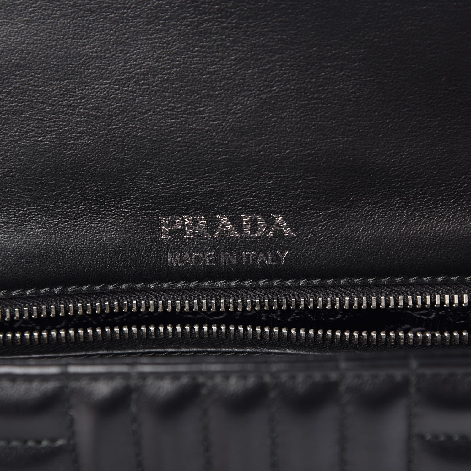 Prada Soft Calfskin Impunture Diagramme Medium Chain Flap Shoulder Bag Black 6 of 6