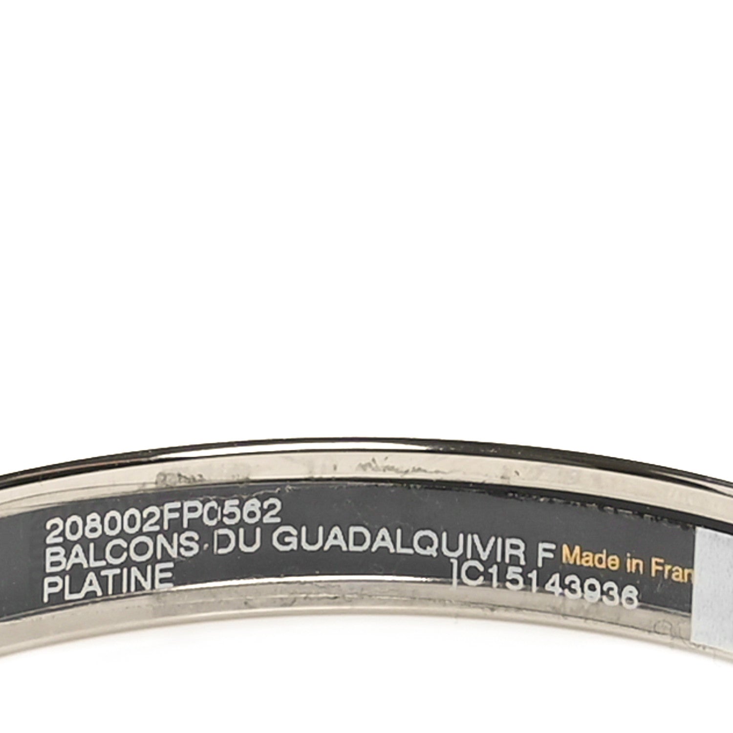 Hermes Enamel Printed Narrow Balcons du Guadalquivir Bracelet 65 Platine 4 of 5