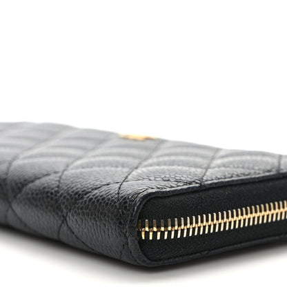 Chanel Caviar Quilted Large Gusset Zip Around Wallet Black 9 of 11