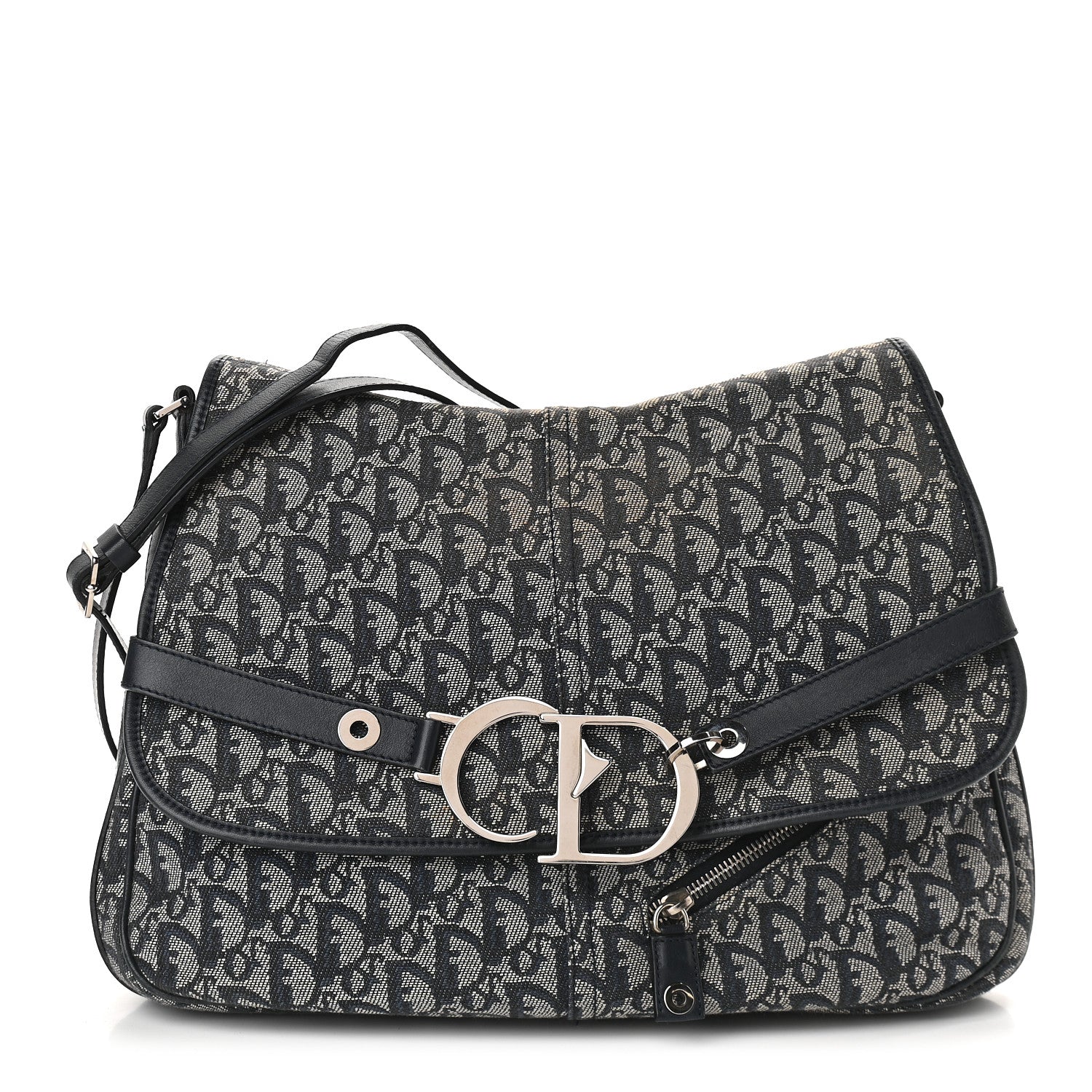 Christian Dior Monogram Flap Messenger Navy Blue 1 of 14