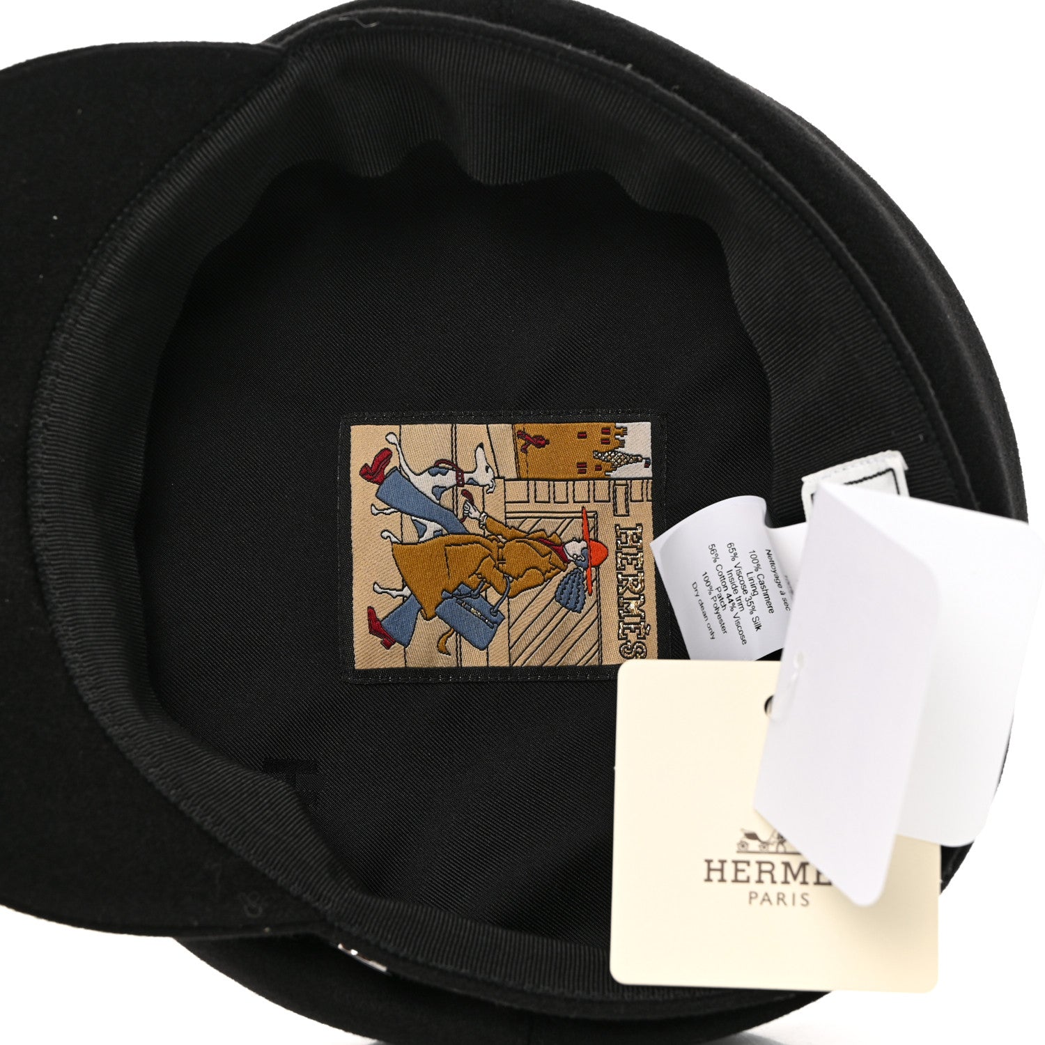 Hermes Cashmere Womens Deauville Cap 59 Black 7 of 10