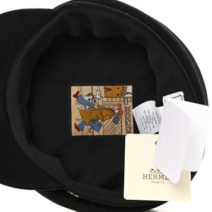 Hermes Cashmere Womens Deauville Cap 59 Black 7 of 10