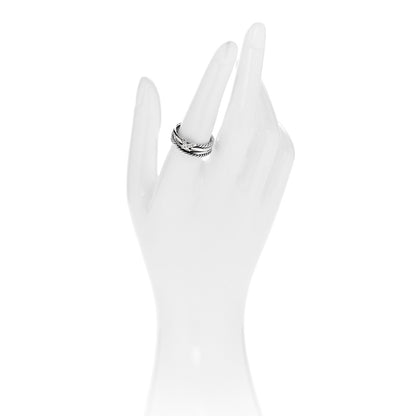 David Yurman Sterling Silver Diamond X Crossover Ring 55 7.25 2 of 5