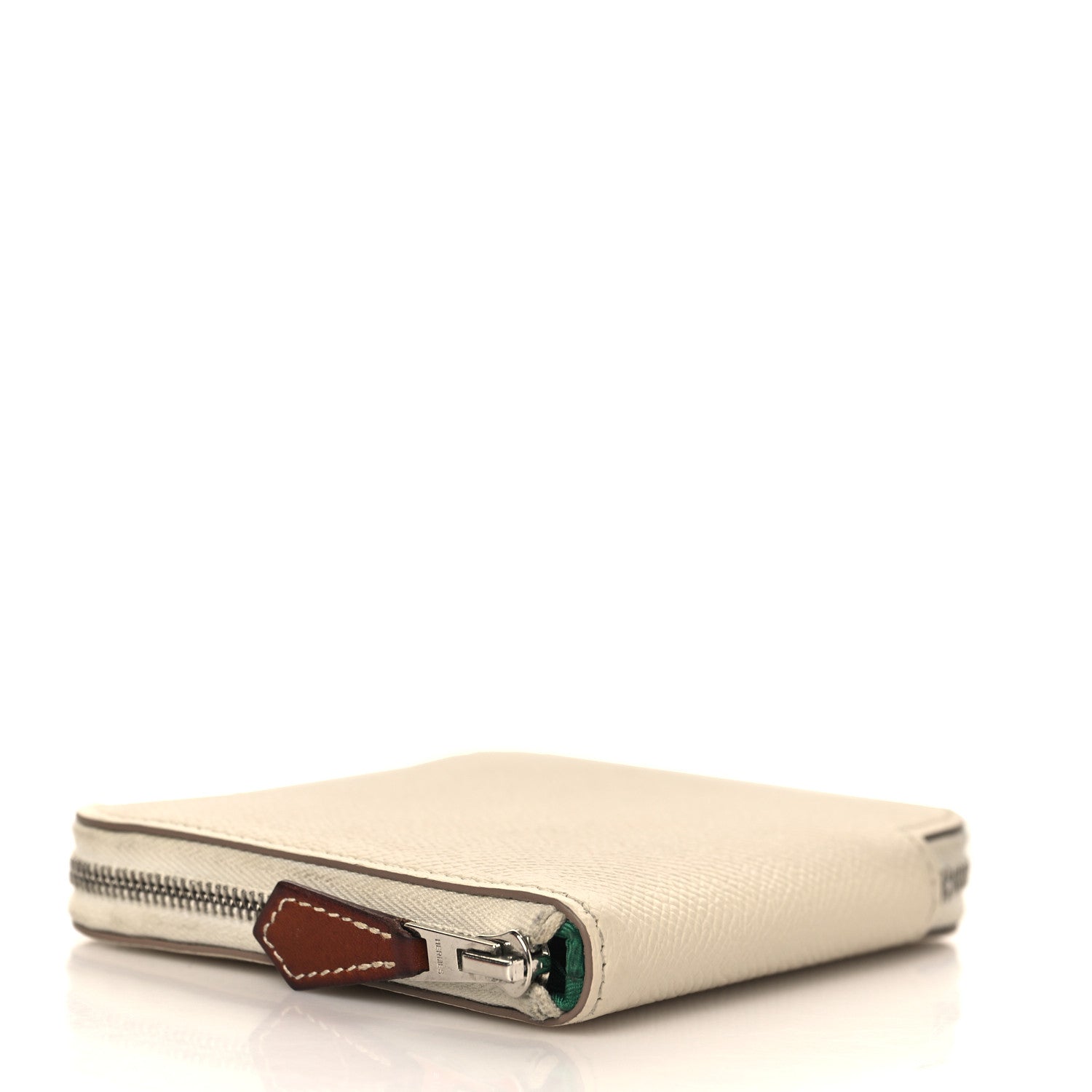 Hermes Epsom Silk'in Compact Wallet Craie Vert Vertigo 4 of 9