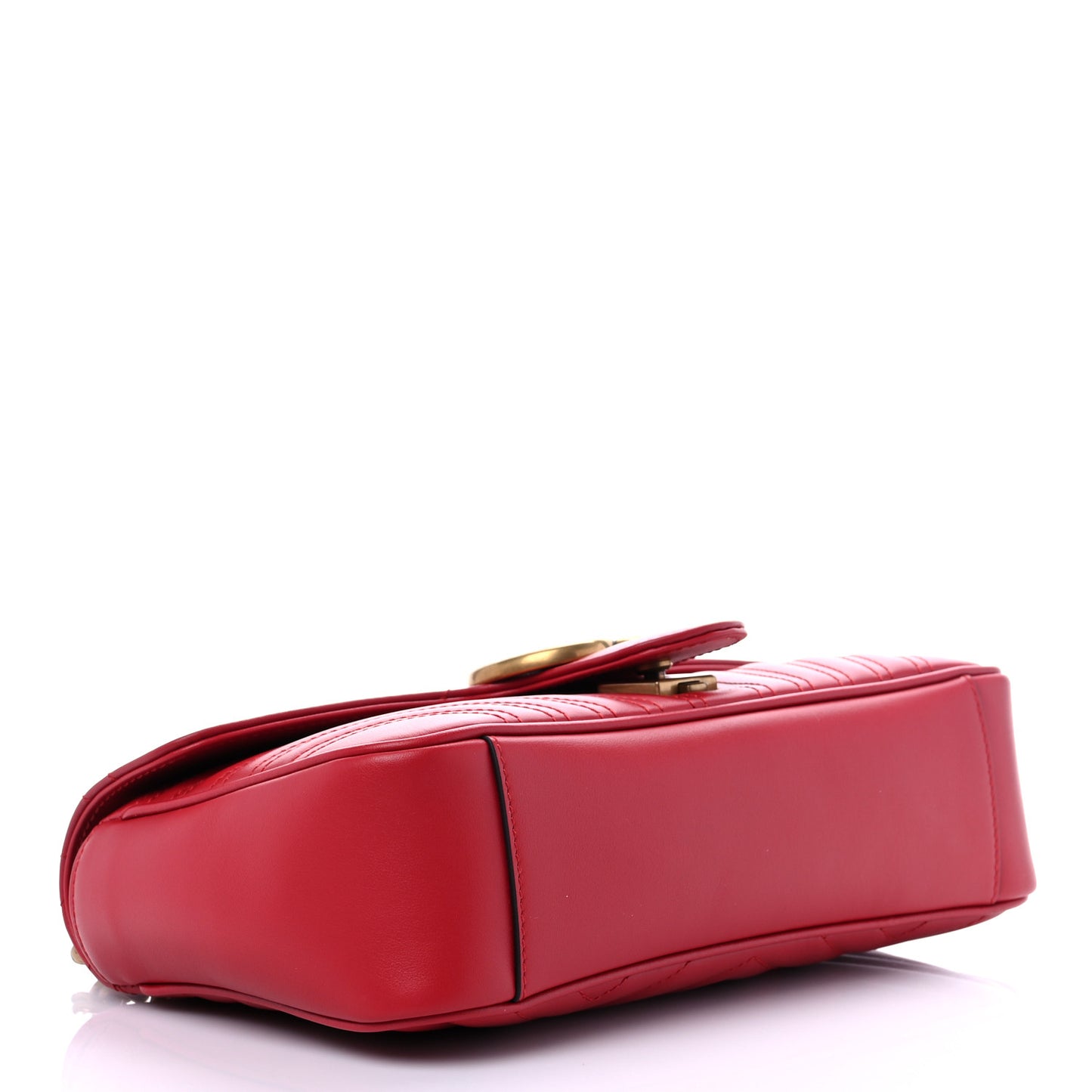 Calfskin Matelasse Small GG Marmont Shoulder Bag Hibiscus Red