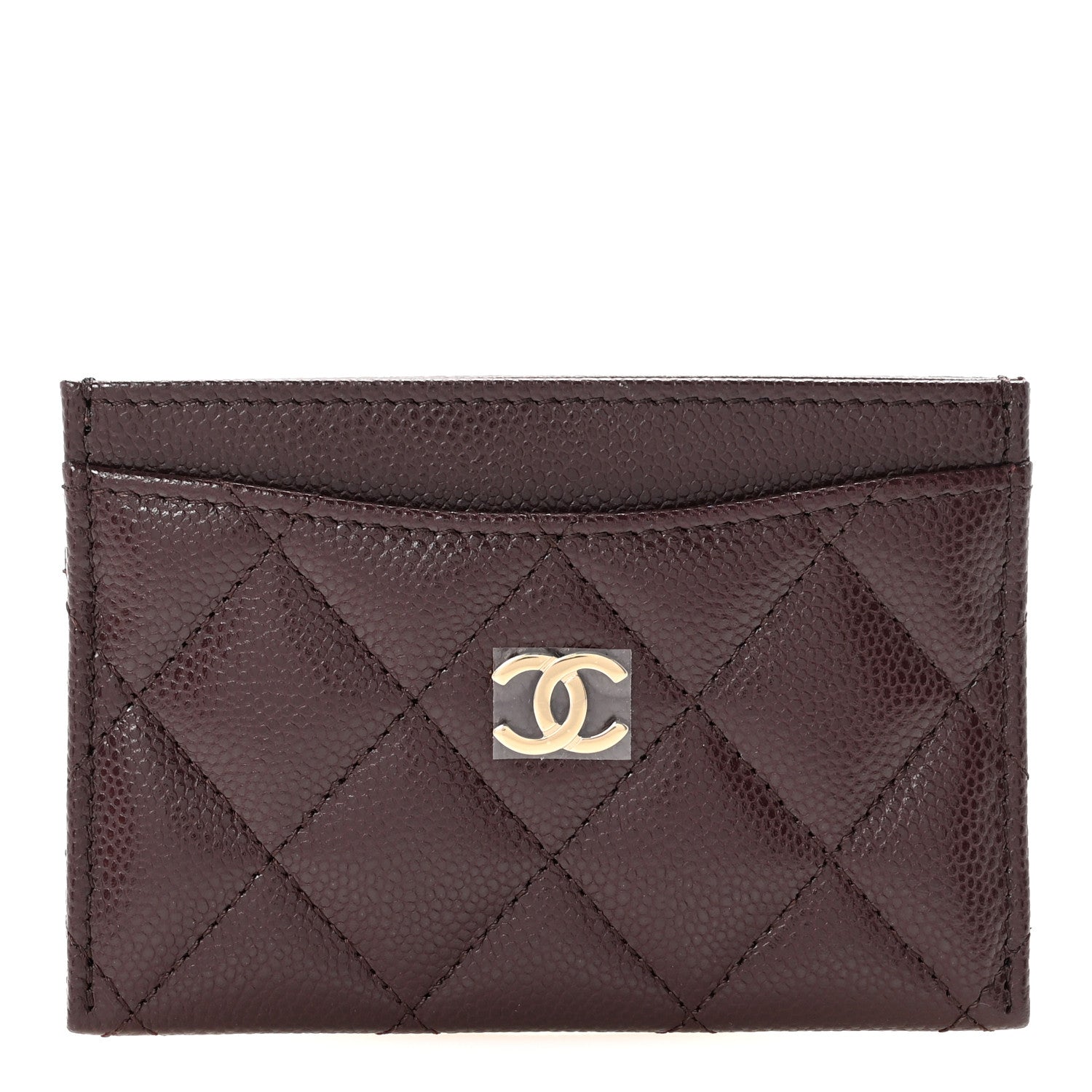 Chanel Caviar Quilted Card Holder Dark Brown 1 of 8