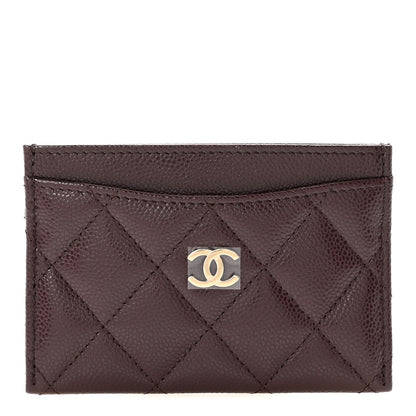 Chanel Caviar Quilted Card Holder Dark Brown 1 of 8