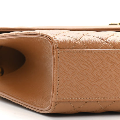 Saint Laurent Grain De Poudre Textured Mixed Matelasse Triquilt Large Monogram Satchel Dune 7 of 8