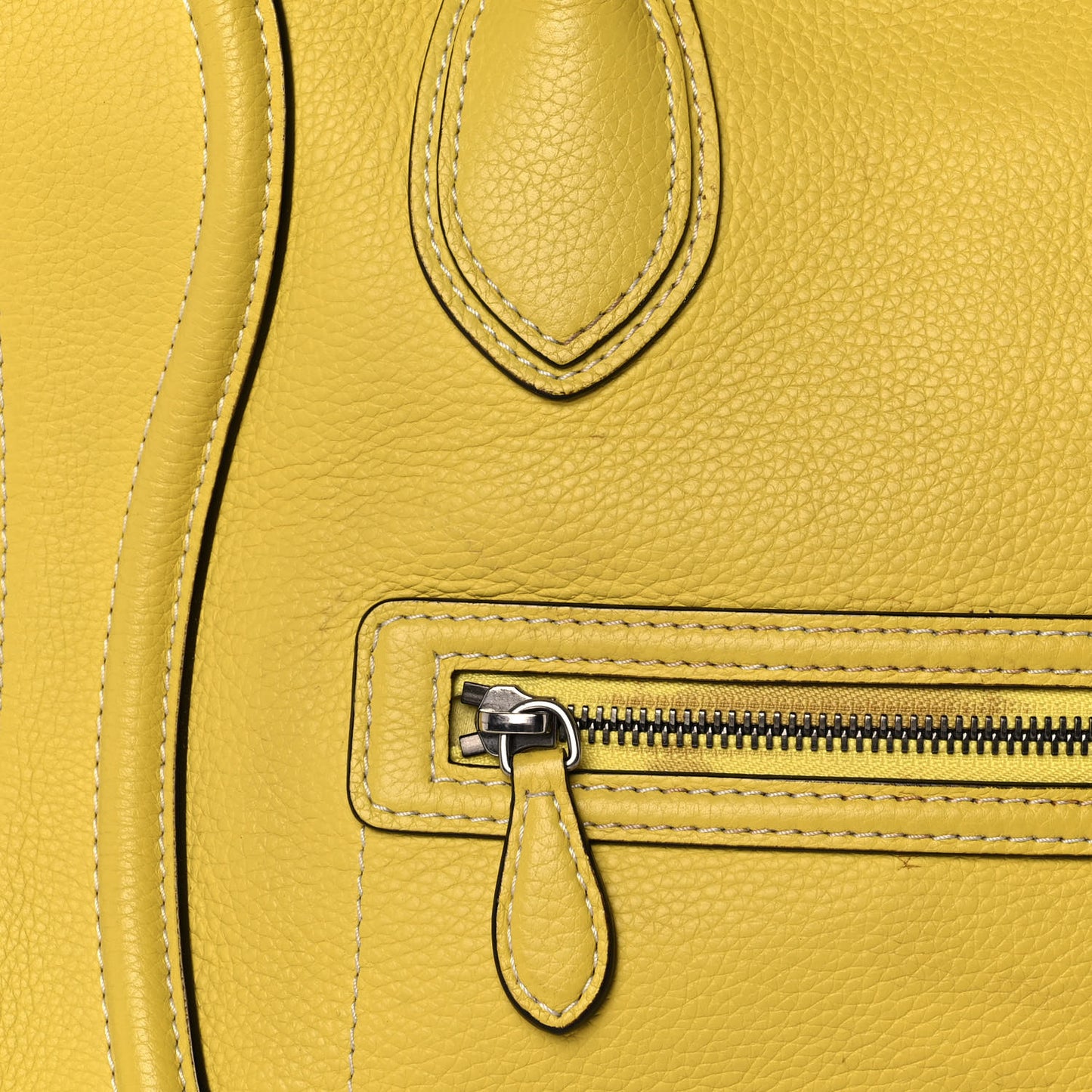 Drummed Calfskin Mini Luggage Citron