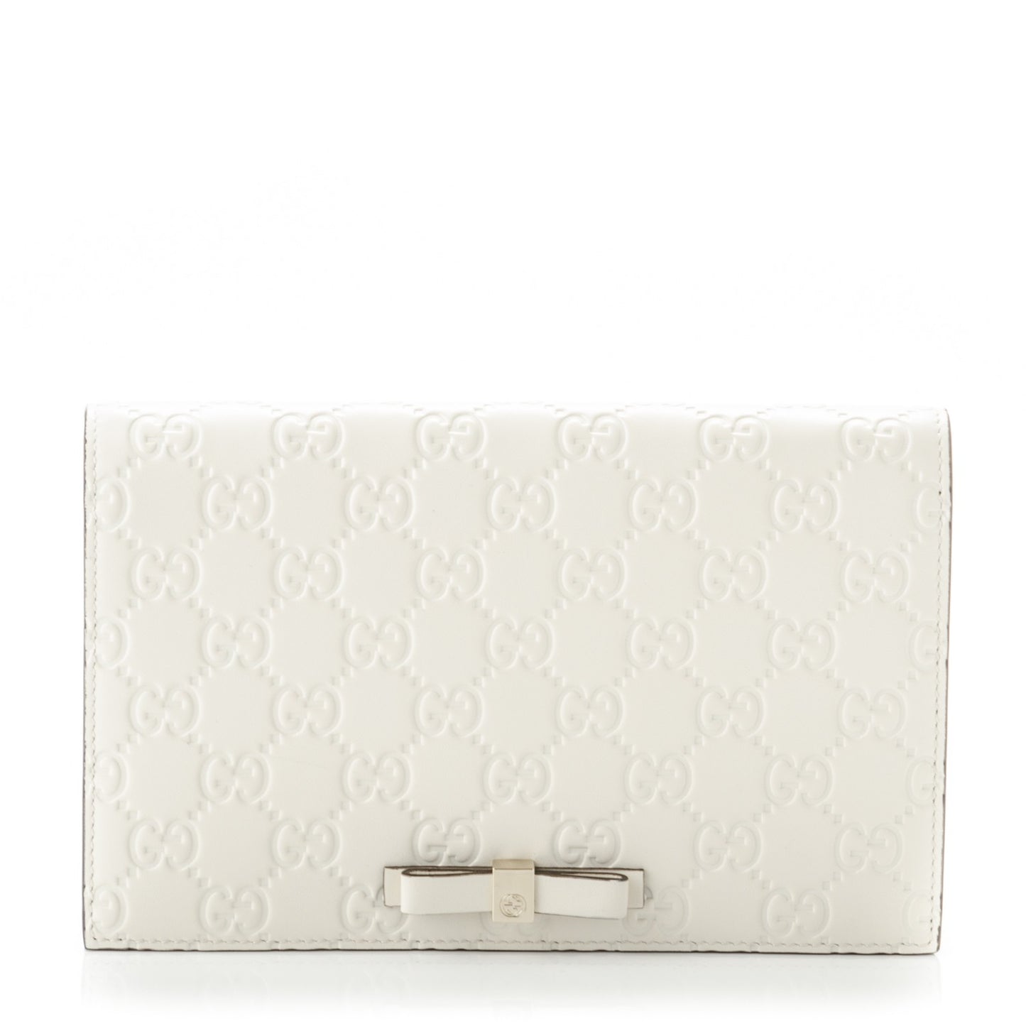 Guccissima Signature Bowy Chain Wallet Mystic White