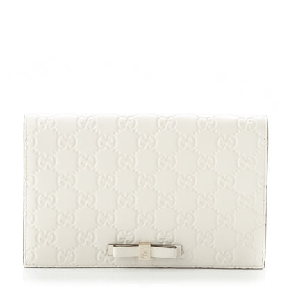 Gucci Guccissima Signature Bowy Chain Wallet Mystic White 1 of 6