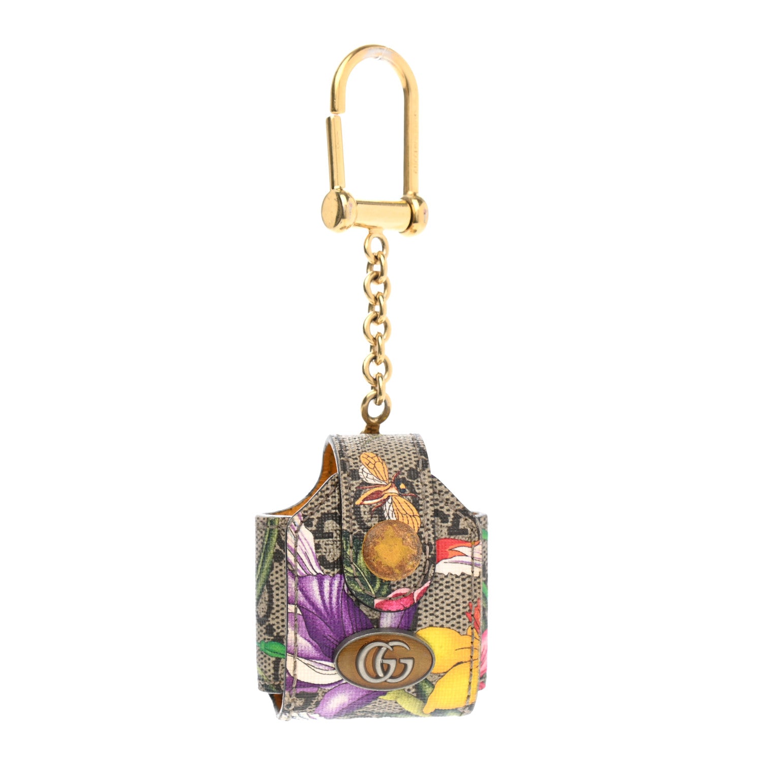 Gucci GG Supreme Monogram Flora Ophidia Airpod Case Beige 1 of 7