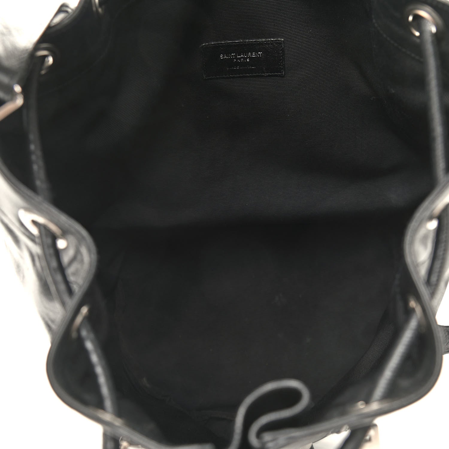 Saint Laurent Calfskin Medium Rider Bucket Bag Black 5 of 9
