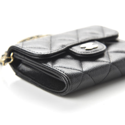 Chanel Caviar Quilted Flap Card Holder On Chain Black 6 of 11