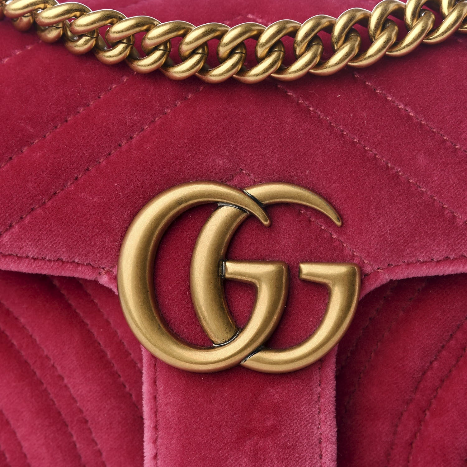 Gucci Velvet Matelasse Mini GG Marmont Shoulder Bag Light Raspberry Rose 8 of 8
