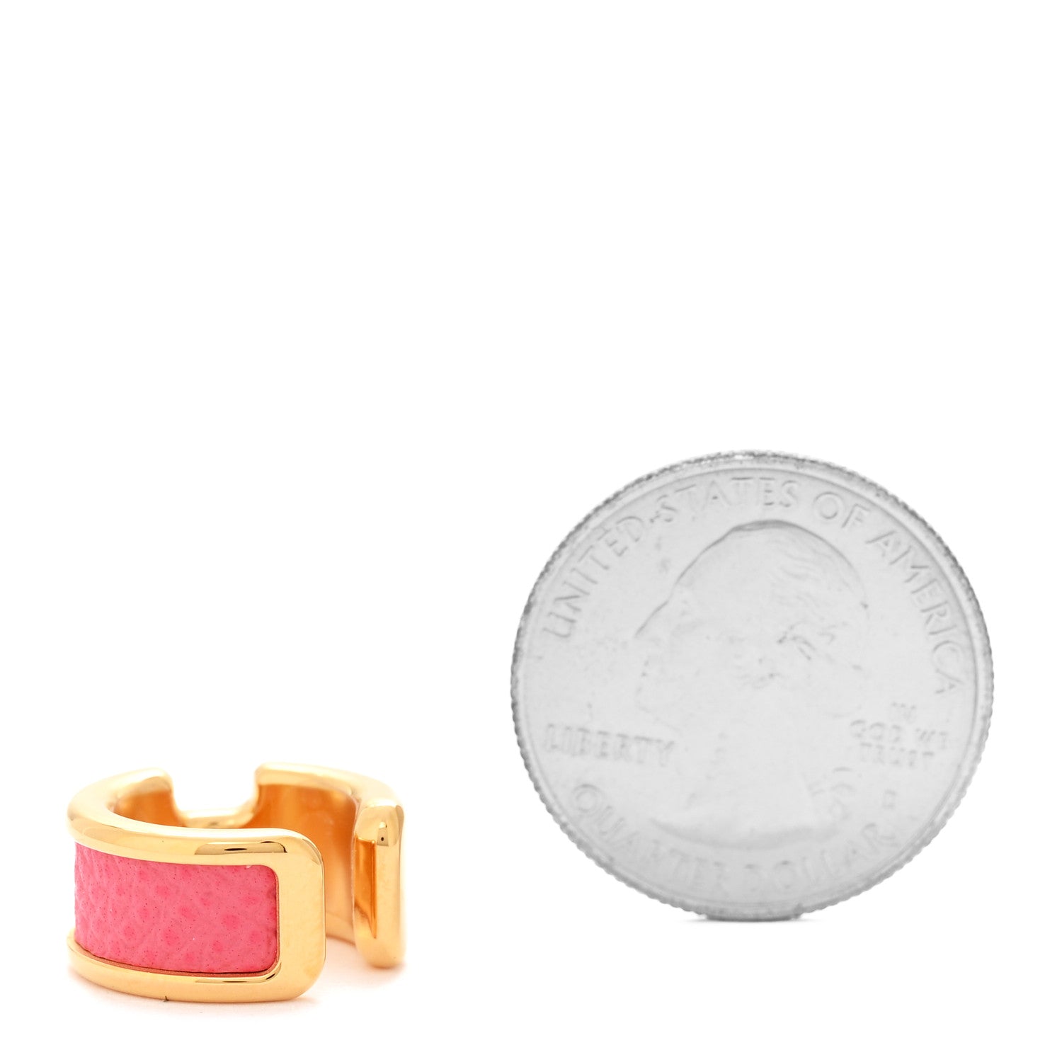 Hermes Epsom Olympe Ear Cuff PM Rose Azalee 2 of 4